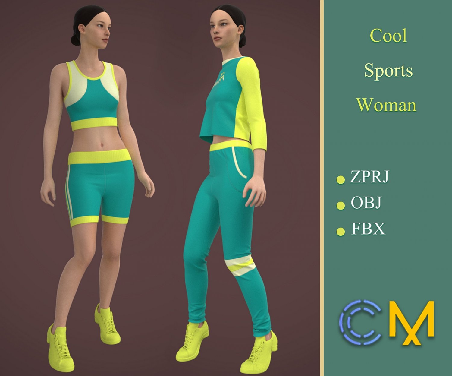 3D model Ladies Track Pant in Marvelous Designer VR / AR / low