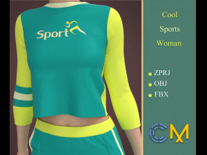 2 cool sports woman marvelous designer and clo3d 3D Model