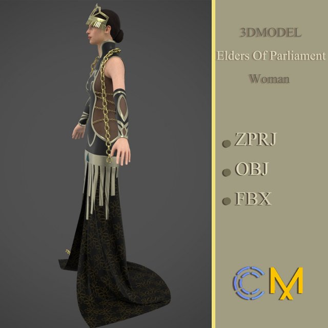 elders of parliament woman marvelous designer and clo3d Modelo 3D .c4d .max .obj .3ds .fbx .stl .blend