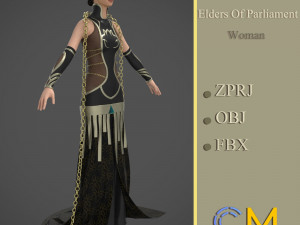elders of parliament woman marvelous designer and clo3d Modelo 3D