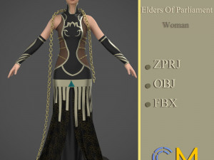 elders of parliament woman marvelous designer and clo3d Modelo 3D