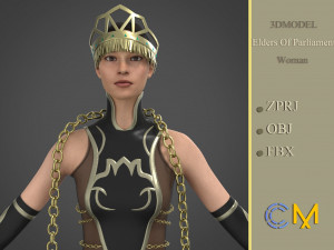 elders of parliament woman marvelous designer and clo3d Modelo 3D