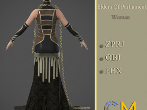 elders of parliament woman marvelous designer and clo3d Modelo 3D