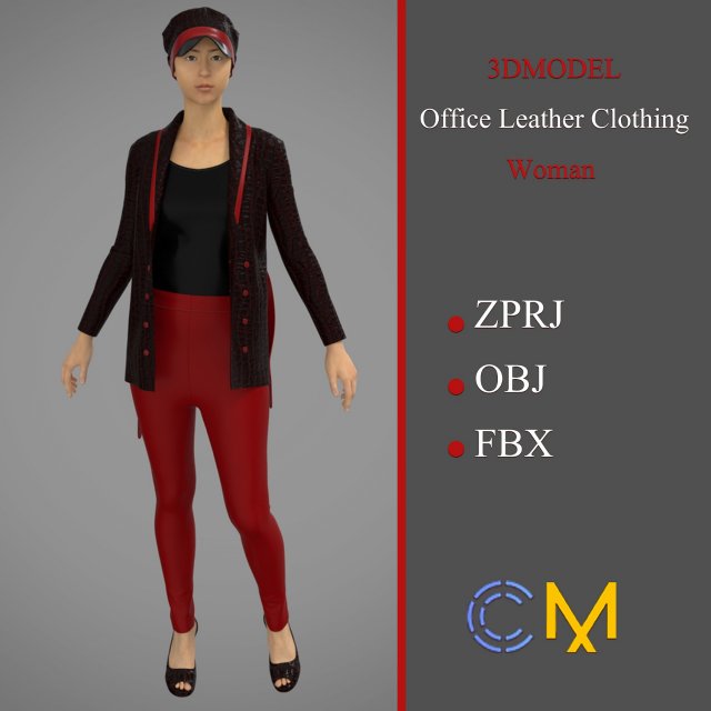 office leather clothing marvelous designer and clo3d 3D 模型 .c4d .max .obj .3ds .fbx .stl .blend