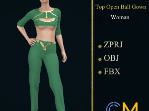 top open ball gown woman marvelous designer and clo3d Modèle 3D