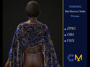 bat sleeves woman marvelous designer and clo3d 3D Model