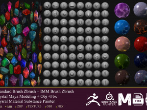 80 brush zbrush imm brush 80 maya model obj fbx 10 material crystal CG Textures