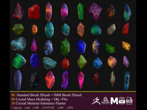 80 brush zbrush imm brush 80 maya model obj fbx 10 material crystal Texturas CG