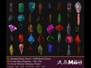 80 brush zbrush imm brush 80 maya model obj fbx 10 material crystal Texturas CG