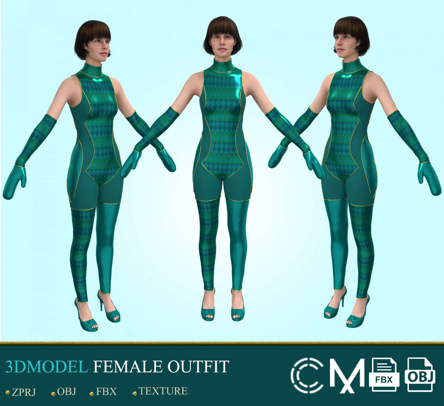 outfit female marvelous designer and clo3d 3D Model .c4d .max .obj .3ds .fbx .stl .blend 