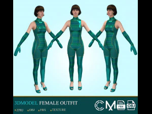 tenue f&eacute;minine merveilleuse designer et clo3d Modèle 3D