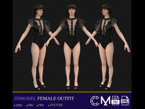 outfit female marvelous designer and clo3d Modelo 3D