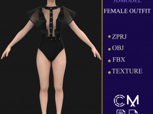 outfit female marvelous designer and clo3d Modello 3D