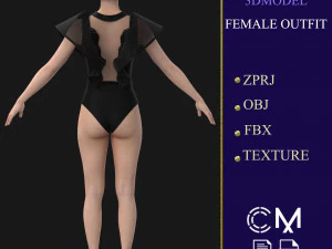 outfit female marvelous designer and clo3d 3D Model