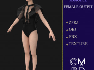 outfit female marvelous designer and clo3d Modello 3D