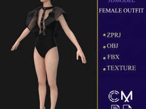 outfit female marvelous designer and clo3d 3D Model