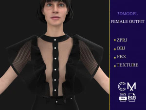 outfit female marvelous designer and clo3d 3D Model