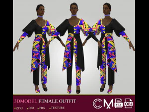 tenue f&eacute;minine merveilleuse designer et clo3d Modèle 3D