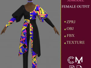 outfit female marvelous designer and clo3d 3D Model