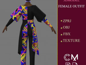 outfit female marvelous designer and clo3d 3D Model
