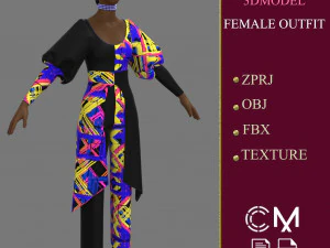 outfit female marvelous designer and clo3d 3D Model