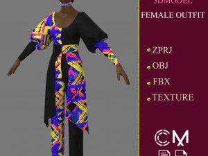 outfit female marvelous designer and clo3d 3D Model