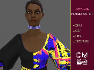 outfit female marvelous designer and clo3d 3D Model
