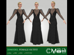 outfit female marvelous designer and clo3d 3Dモデル