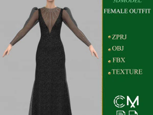outfit female marvelous designer and clo3d 3D Model