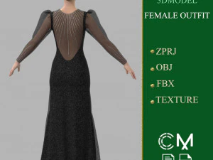 outfit female marvelous designer and clo3d 3D Model