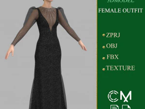 outfit female marvelous designer and clo3d 3D Model