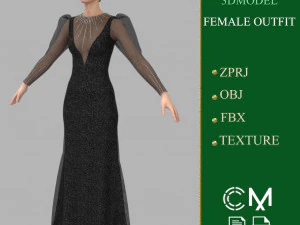outfit female marvelous designer and clo3d 3D Model