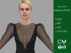 outfit female marvelous designer and clo3d 3D Model