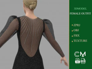 outfit female marvelous designer and clo3d 3D Model
