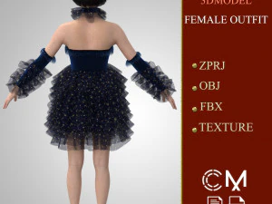 outfit female marvelous designer and clo3d 3D Model