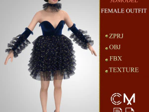 outfit female marvelous designer and clo3d 3D Model