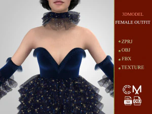 outfit female marvelous designer and clo3d 3D Model