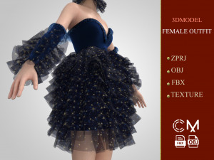 outfit female marvelous designer and clo3d 3D 모델