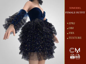 outfit female marvelous designer and clo3d 3D Model