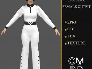 outfit female marvelous designer and clo3d 3D Model