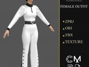 outfit female marvelous designer and clo3d 3D Model