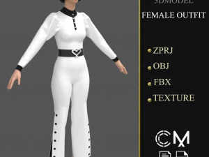 outfit female marvelous designer and clo3d 3D Model