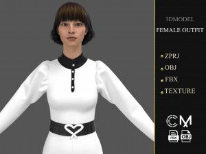 outfit female marvelous designer and clo3d 3D Model