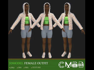tenue f&eacute;minine merveilleuse designer et clo3d Modèle 3D
