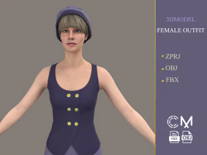 outfit female marvelous designer and clo3d 3D Model