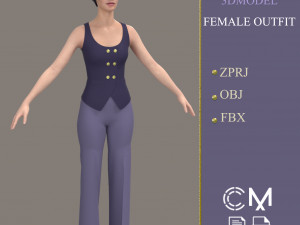 outfit female marvelous designer and clo3d 3D 模型