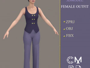 outfit female marvelous designer and clo3d 3D Model