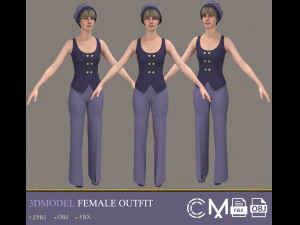 outfit female marvelous designer and clo3d 3D Model