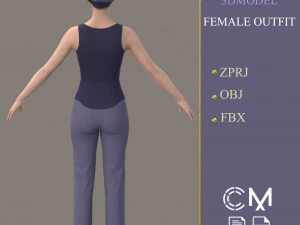 outfit female marvelous designer and clo3d 3D Model