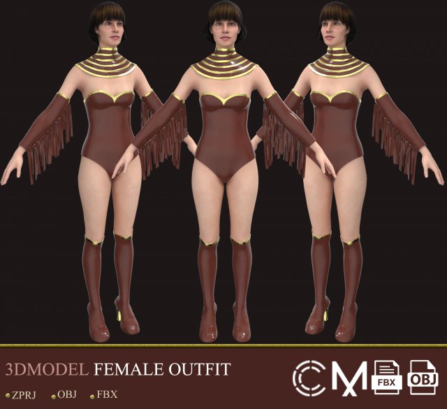 outfit female marvelous designer and clo3d Modèle 3D .c4d .max .obj .3ds .fbx .stl .blend 